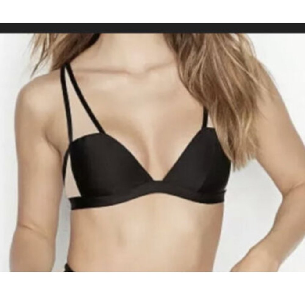NWT Victoria’s Secret BLACK & NUDE Mesh Very Sexy Bralette Bra Size L
